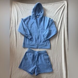 TNA CozyAF Fleece Set in Light Blue